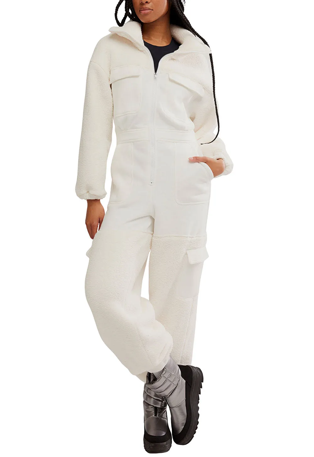 FP Movement Salopette Fleece Coverall for Women in Ivory | OB2348856-IVORY sold by Glik’s product image thumbnail 2