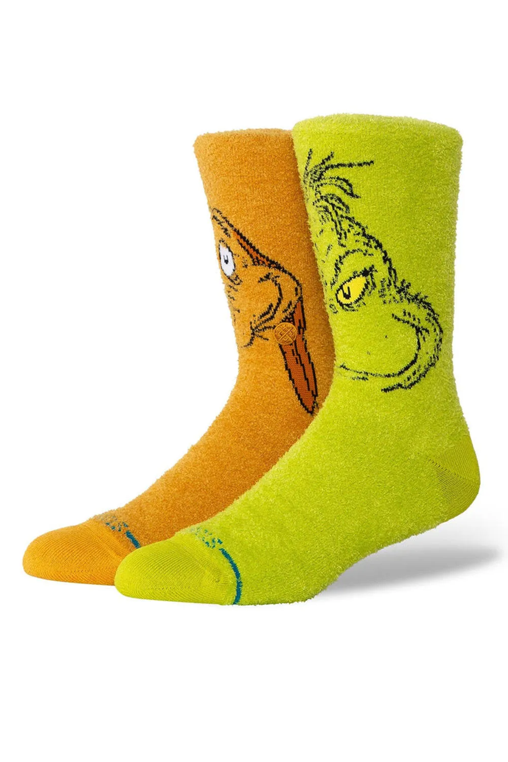 Stance Grinch Fuzzy Crew Socks for Men in Green/Yellow | A555D25GRI-GRN sold by Glik’s