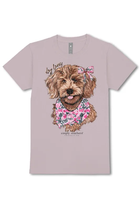 Simply Southern Plus Size Dog Camo Bow T-Shirt for Women in Gray | EXT-DOGCAMO-DRFTWD sold by Glik’s