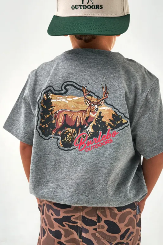 Burlebo Youth Buck Tee T-Shirt for Boys in Gray | Y-SST-HCBK-DHG-DKGREY sold by Glik’s