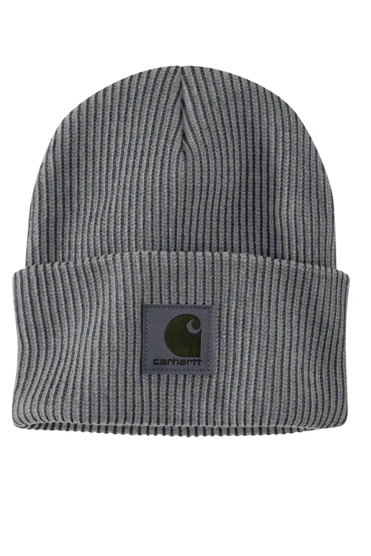 Carhartt Knit Cuffed Plaited Beanie in Coal | 107212-EC4 COAL made by Carhartt