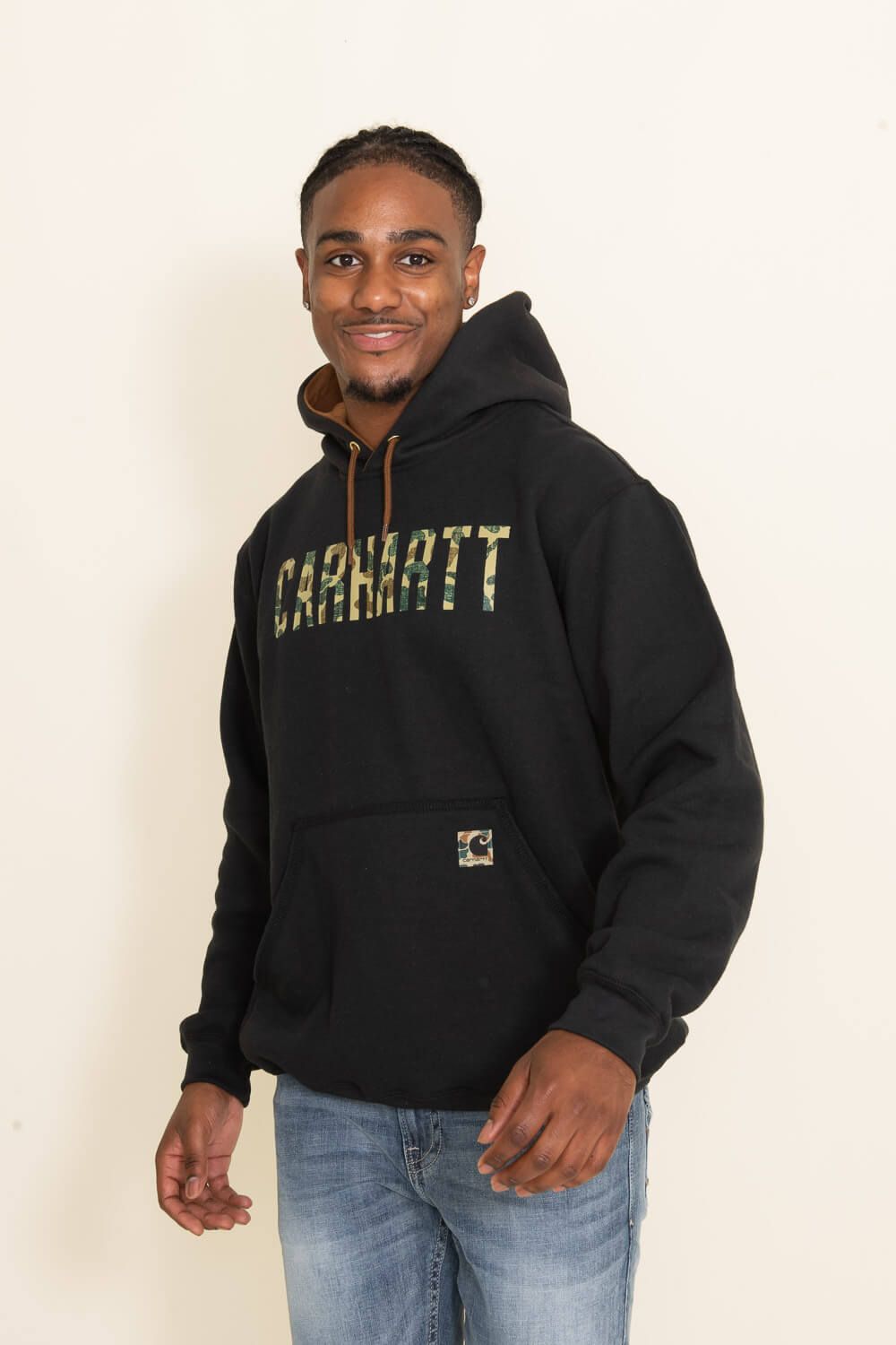 Carhartt Midweight Camo Logo Graphic Hoodie for Men in Black | 105486-BLK BLACK sold by Glik’s product image thumbnail 3