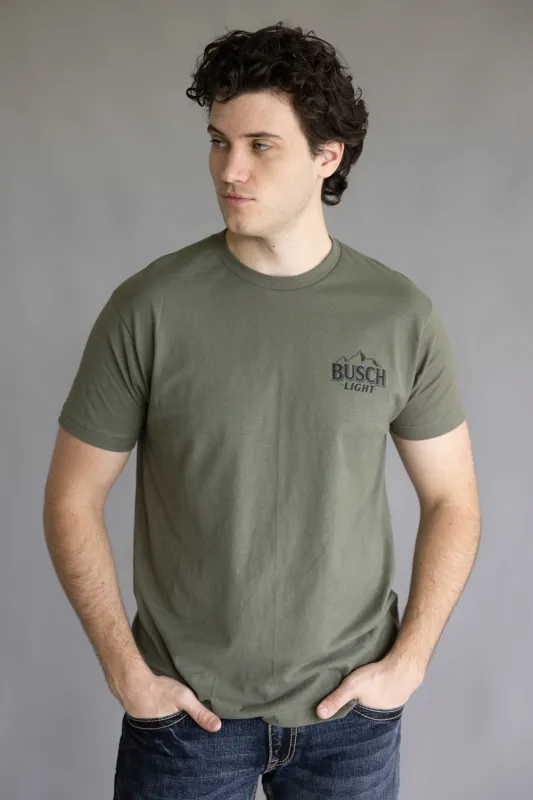 Busch Light Deer Camo T-Shirt for Men in Military Green | 18456-328-MILITARYGREEN sold by Glik’s