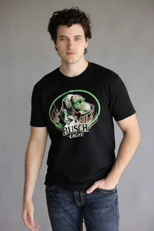 Busch Light Dog Blending In T-Shirt for Men in Black | 16682-652A-BLACK sold by Glik’s
