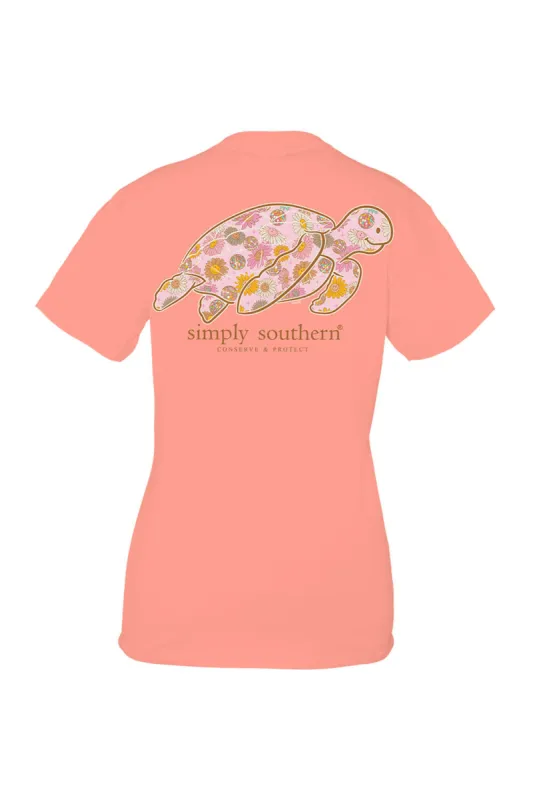 Simply Southern Plus Size Retro Turtle Tracking T-Shirt for Women in Coral Pink | EXT-TRACK-SS-RETRO-COCKTAIL sold by Glik’s