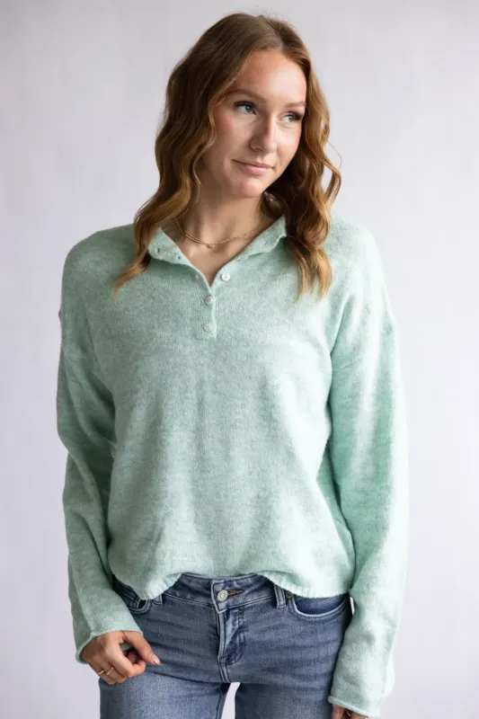 Things Between Piper Henley Pullover for Women in Seafoam | TBW13348-SEA sold by Glik’s
