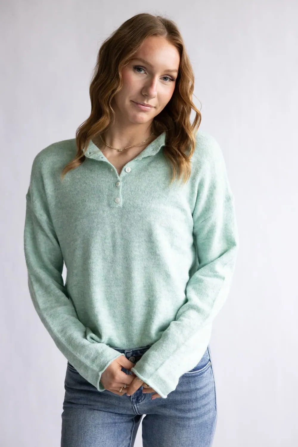 Things Between Piper Henley Pullover for Women in Seafoam | TBW13348-SEA sold by Glik’s product image thumbnail 3