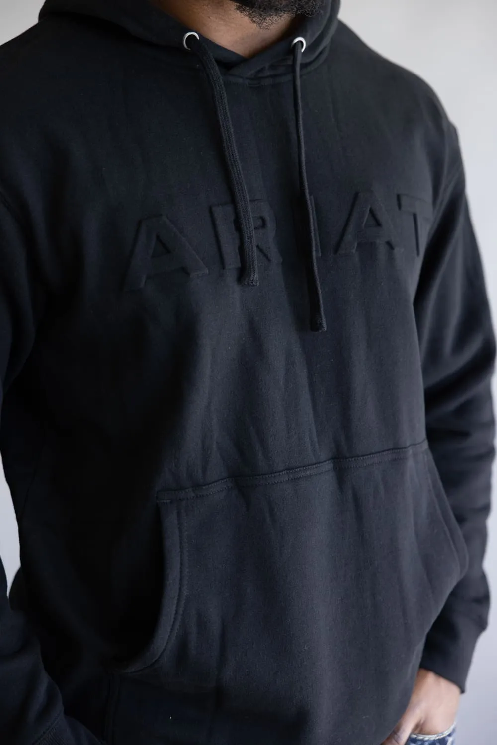 Ariat Embossed Logo Hoodie for Men in Black | 10073716-BLACK sold by Glik’s product image thumbnail 3