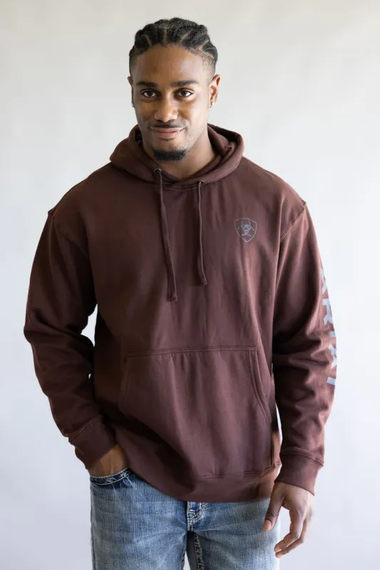 Ariat Logo Hoodie for Men in Deep Mahogany | 10065839-DEEP MAHOGANY sold by Glik’s