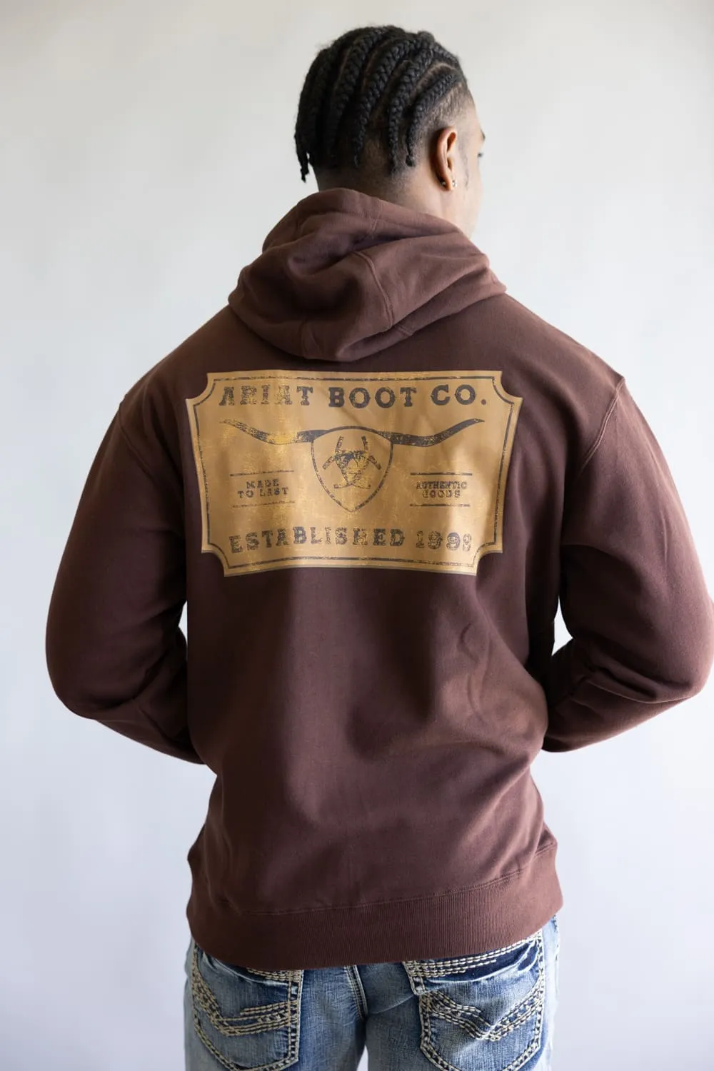 Ariat Shield Steer Head Hoodie for Men in Brown | 10073715-BROWN sold by Glik’s product image thumbnail 3