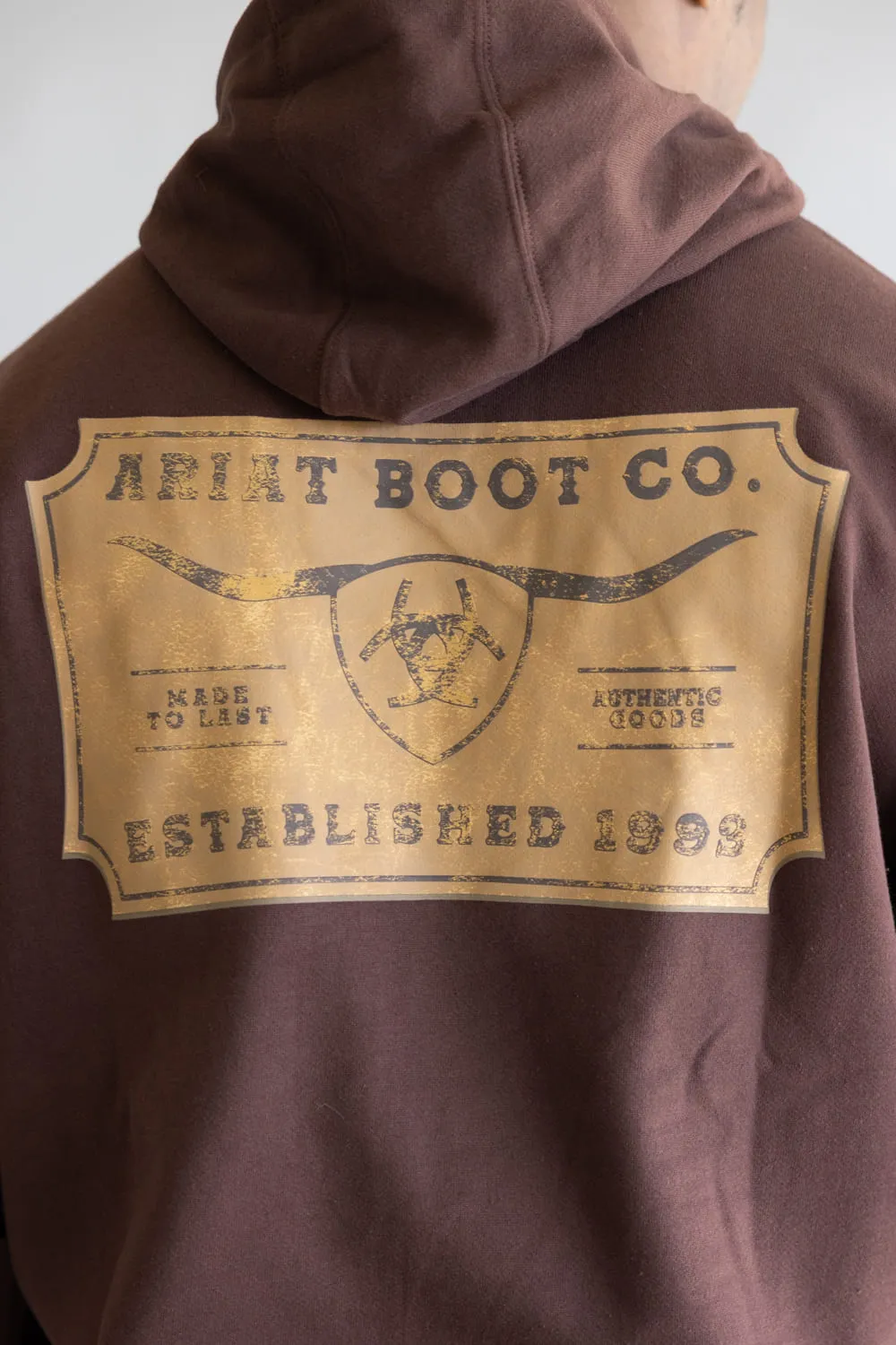 Ariat Shield Steer Head Hoodie for Men in Brown | 10073715-BROWN sold by Glik’s product image thumbnail 4