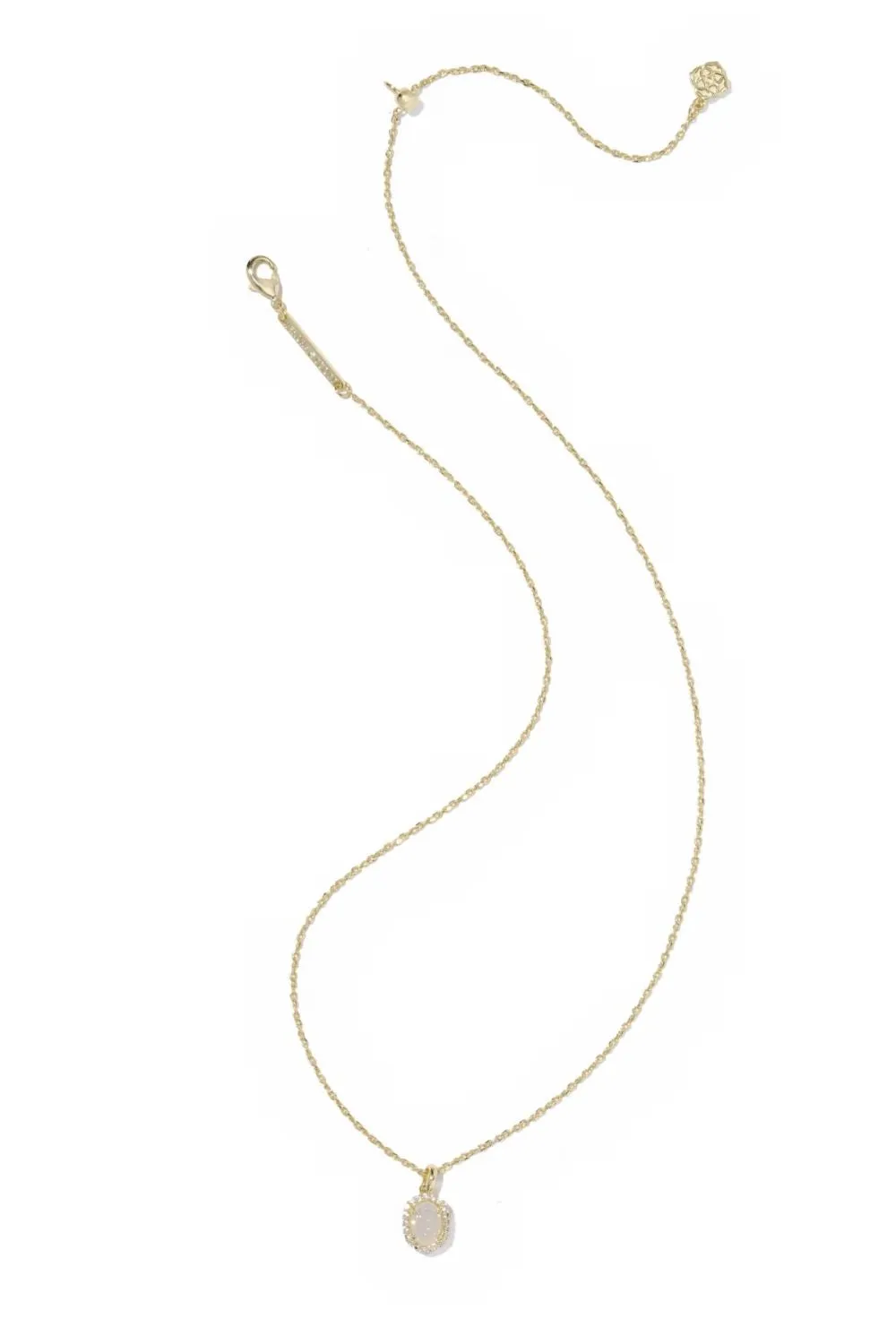Kendra Scott Daphne Gold Crystal Frame Short Pendant Necklace in Iridescent Drusy | 9608890312 sold by Glik’s product image thumbnail 3