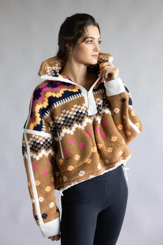 FP Movement Printed Mountain High ½ Zip Fleece for Women in Twig | OB2356753-TWIG sold by Glik’s