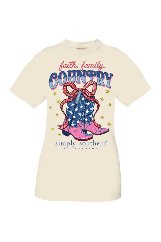 Simply Southern Plus Size County Boots T-Shirt for Women in Tan | EXT-SS-COUNTRY-WISP sold by Glik’s