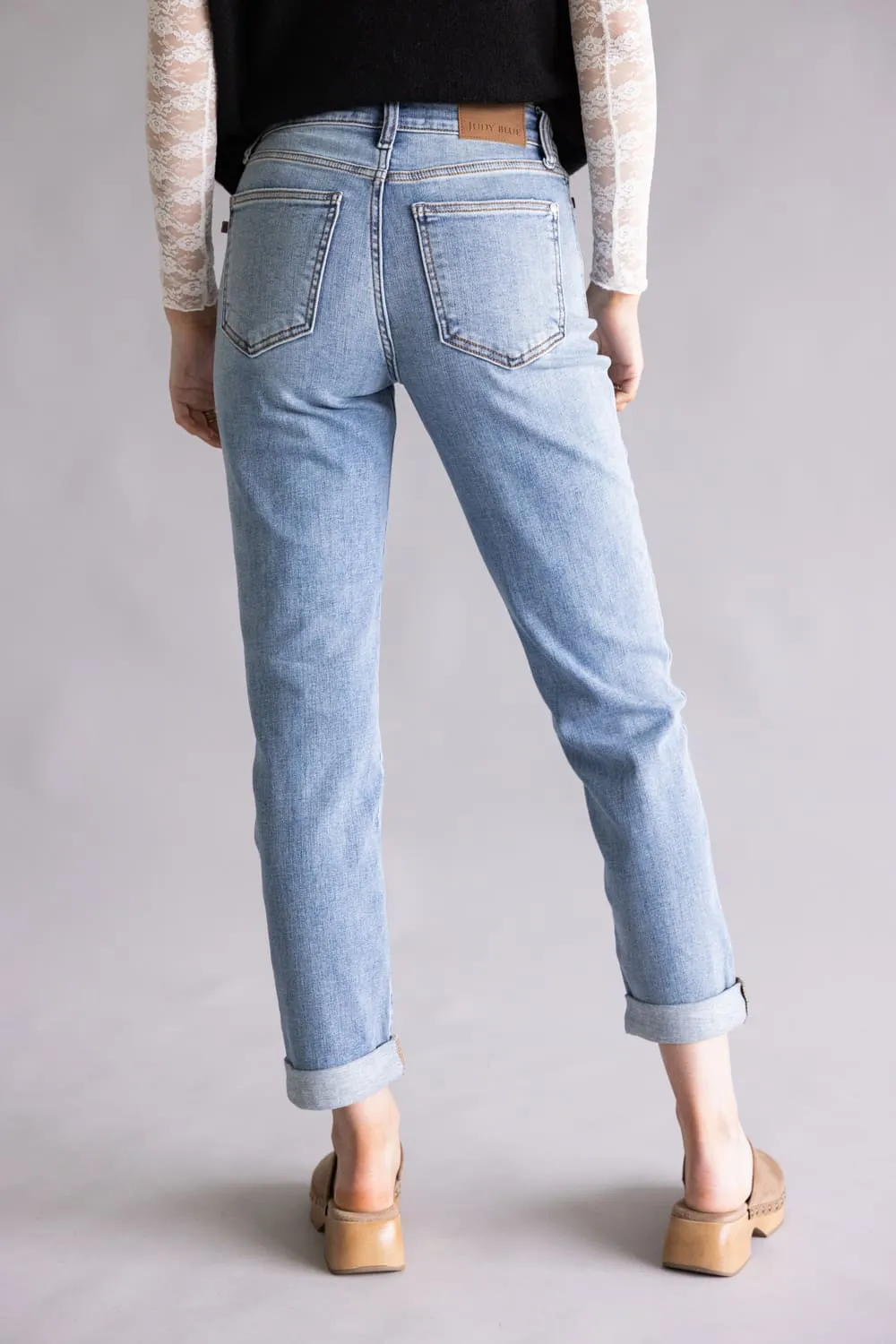 Judy Blue Mid-Rise Clean Cuffed Boyfriend Jeans for Women | 82703REG sold by Glik’s product image thumbnail 3