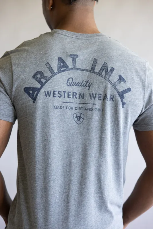 Ariat Iron Ranch T-Shirt for Men in Graphite Heather | 10062413-GRAPHITE sold by Glik’s