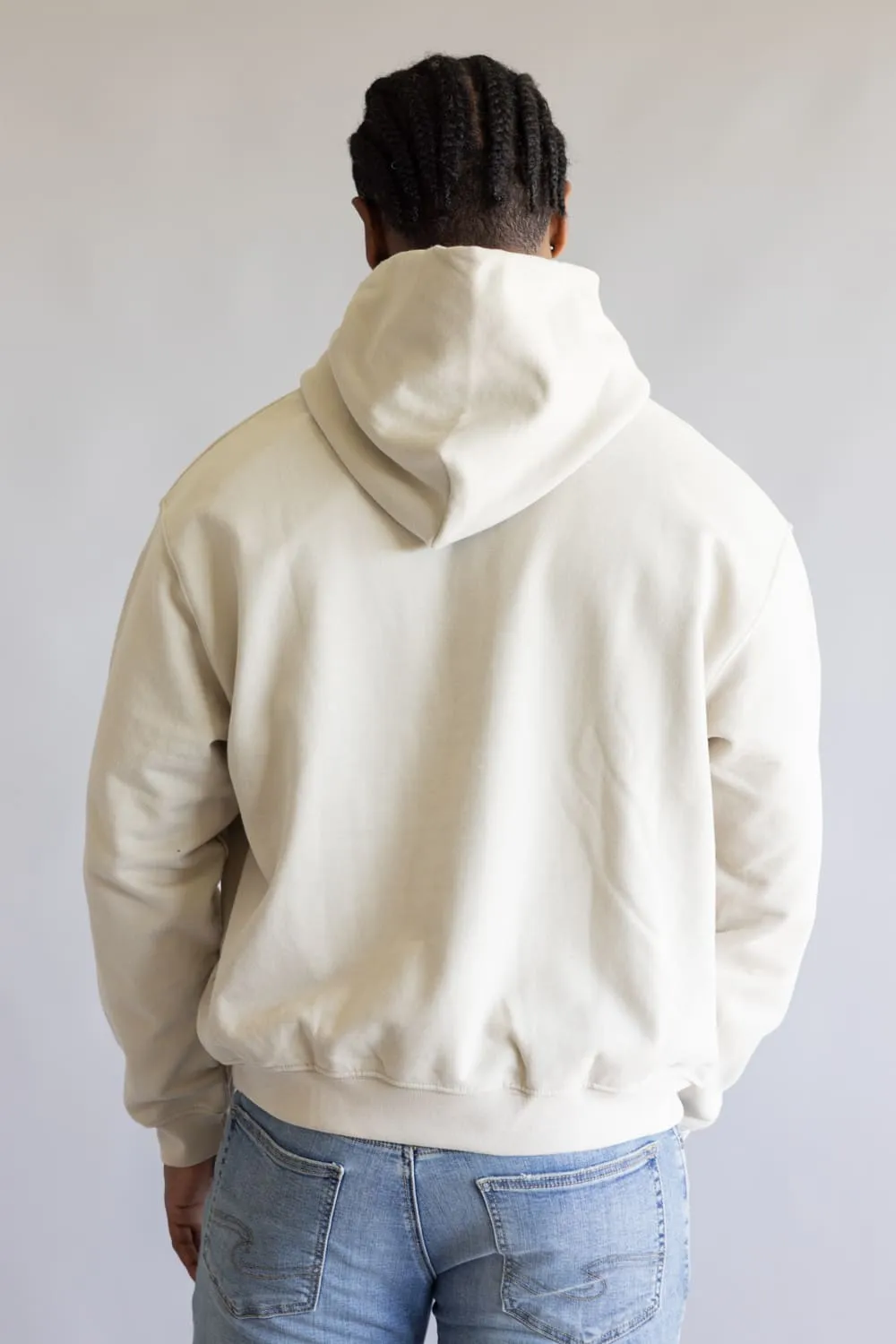 Denim & Flower Hoodie for Men in Cream | CSWS-C656 sold by Glik’s product image thumbnail 3