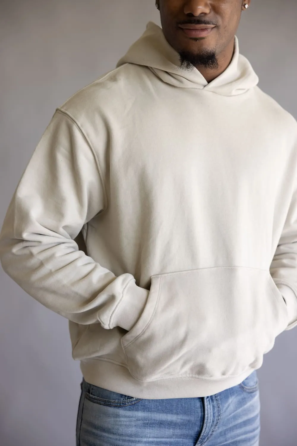 Denim & Flower Hoodie for Men in Cream | CSWS-C656 sold by Glik’s product image thumbnail 2