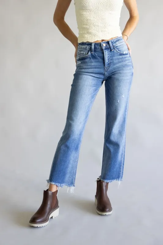 Flying Monkey High Rise Crop Straight Jeans for Women  | F6139-M sold by Glik’s
