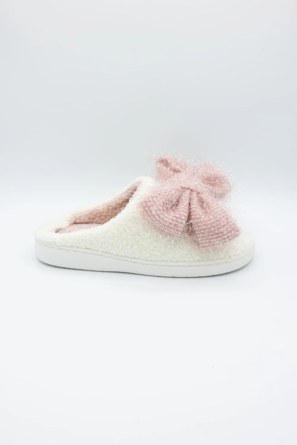 3D Pink Bow Slippers for Women in Off White | GS1412401-3DT-SHEARL sold by Glik’s product image thumbnail 3
