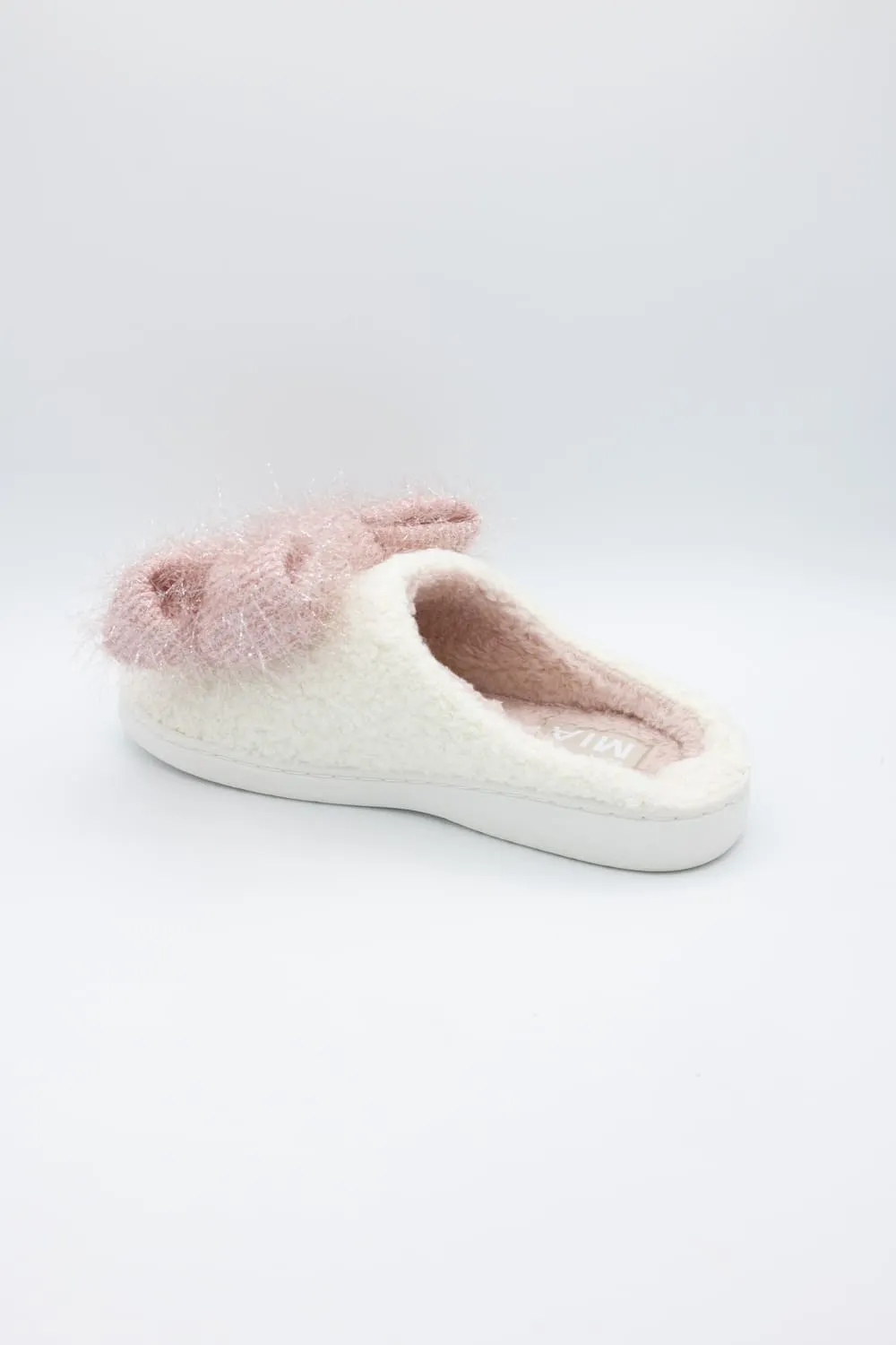 3D Pink Bow Slippers for Women in Off White | GS1412401-3DT-SHEARL sold by Glik’s product image thumbnail 4