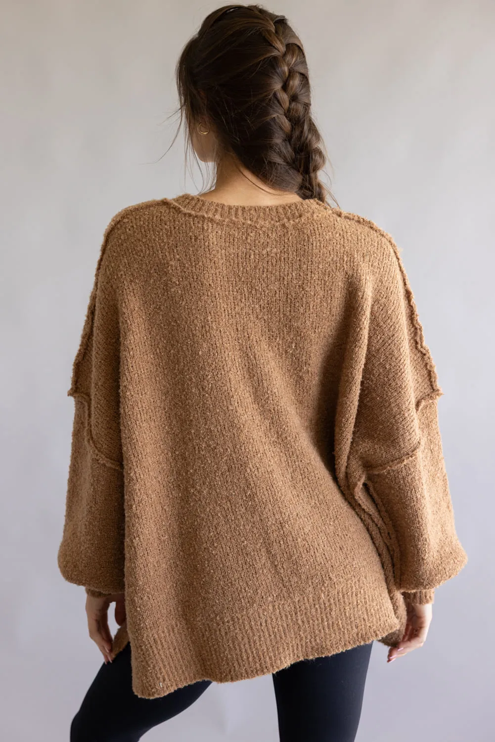 Gingerbread Man Oversized Sweater for Women in Brown | IFKT65656-01-BROWN sold by Glik’s product image thumbnail 3