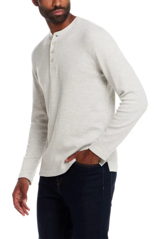Weatherproof Vintage Waffle Button Henley Thermal Long Sleeve Shirt for Men sold by Glik’s