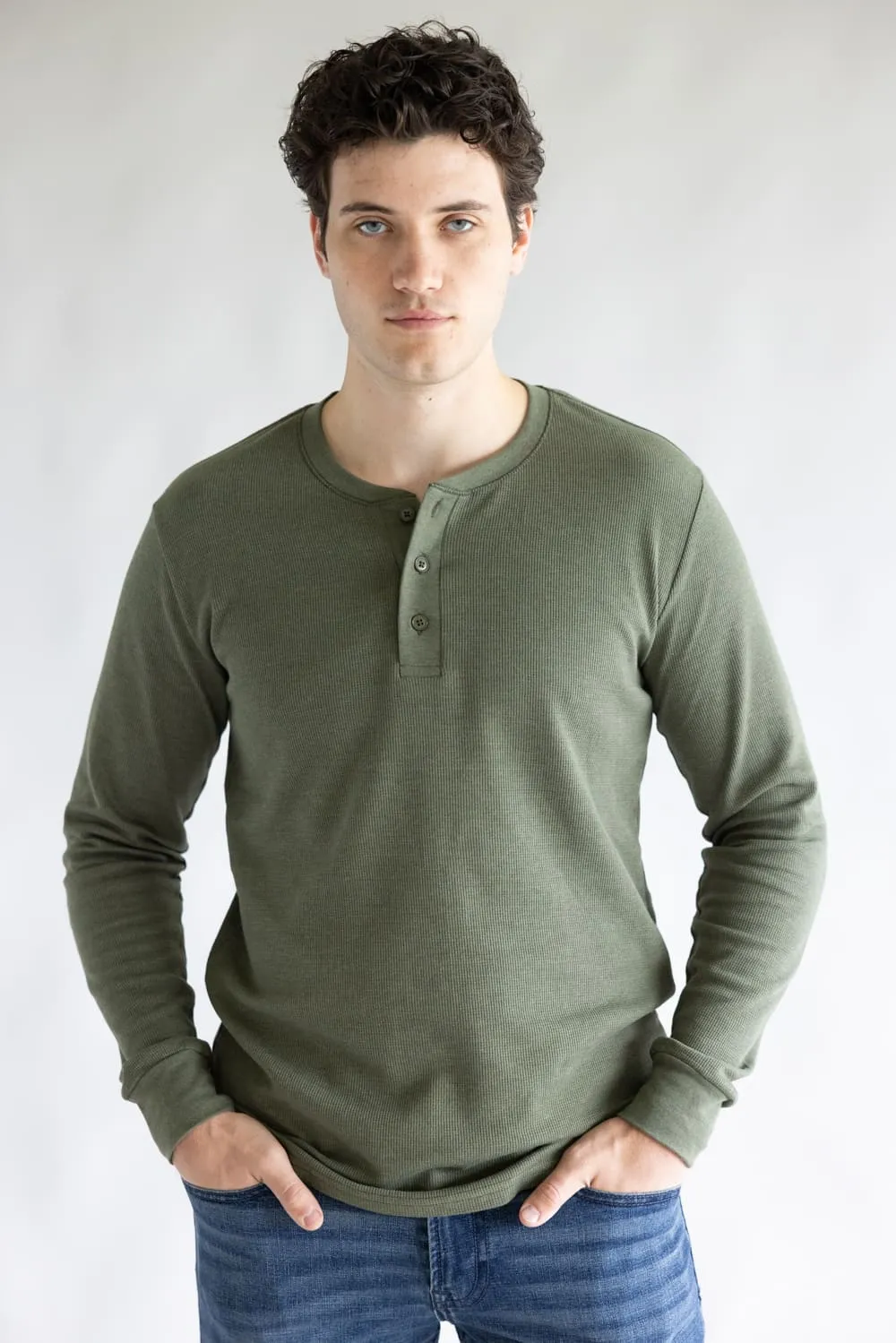 1897 Original Solid Henley Thermal Long Sleeve Shirt for Men sold by Glik’s product image thumbnail 3