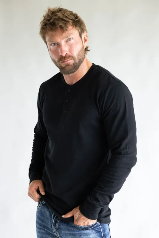 1897 Original Solid Henley Thermal Long Sleeve Shirt for Men sold by Glik’s