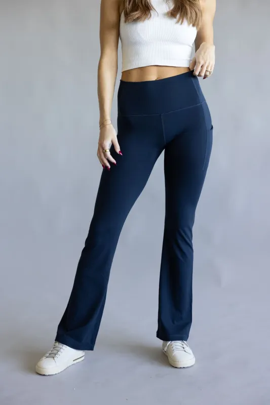 Love Tree High Waisted Bootcut Leggings for Women in Navy Eclipse | 6943PN-ECLIPSE sold by Glik’s