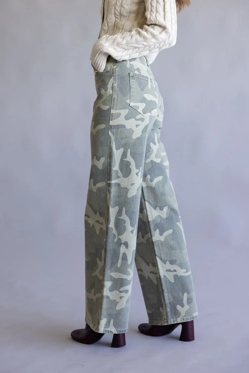 KanCan High-Rise Wide Leg Jeans for Women in Camo | KC7493CA sold by Glik’s product image thumbnail 4