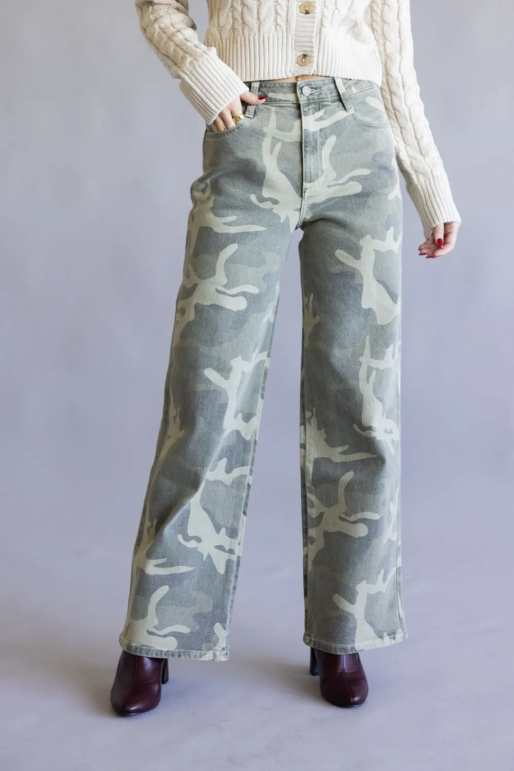 KanCan High-Rise Wide Leg Jeans for Women in Camo | KC7493CA sold by Glik’s