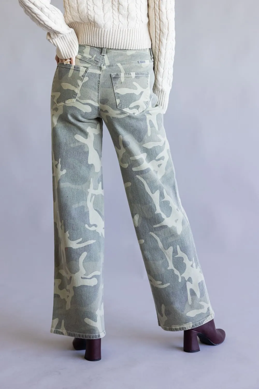KanCan High-Rise Wide Leg Jeans for Women in Camo | KC7493CA sold by Glik’s product image thumbnail 3