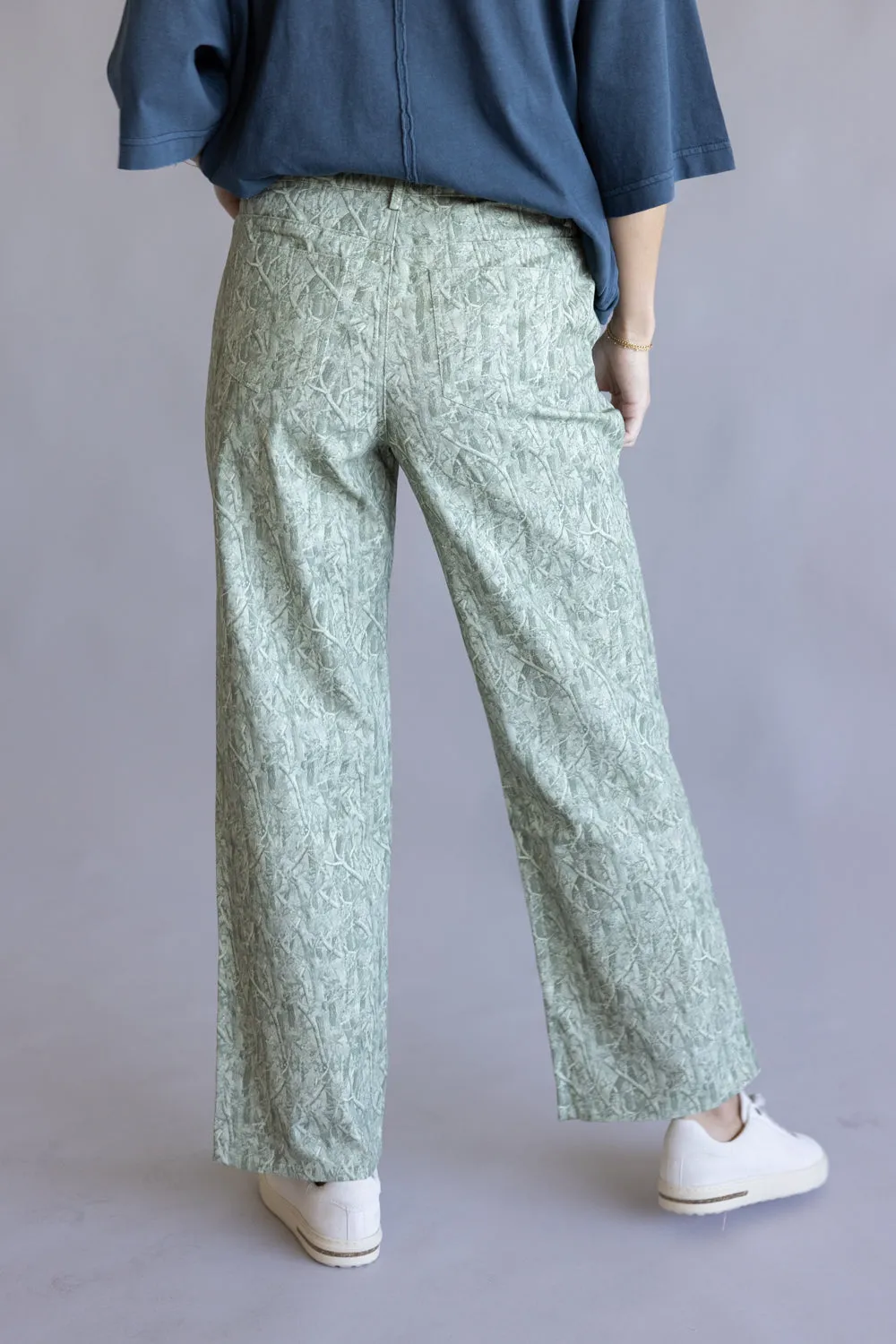 LeLis Mid-Rise Wide Leg Pants for Women in Sage Camo | IP5560-5-SAGECAMO sold by Glik’s product image thumbnail 4