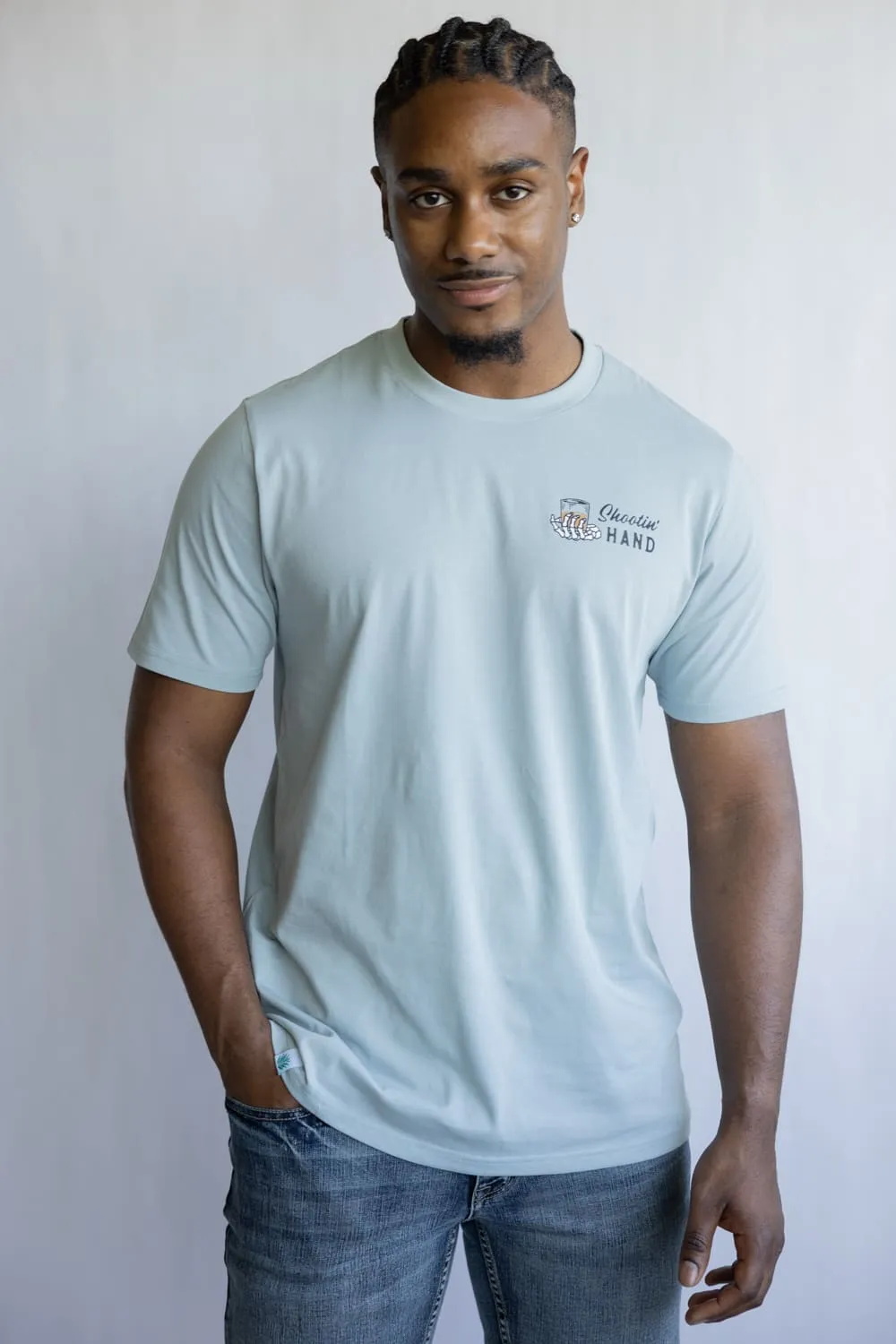 Sendero Provisions Co. Shootin Hand T-Shirt for Men in Sky Blue | SPCS120P15-BIG SKY BLUE sold by Glik’s product image thumbnail 2