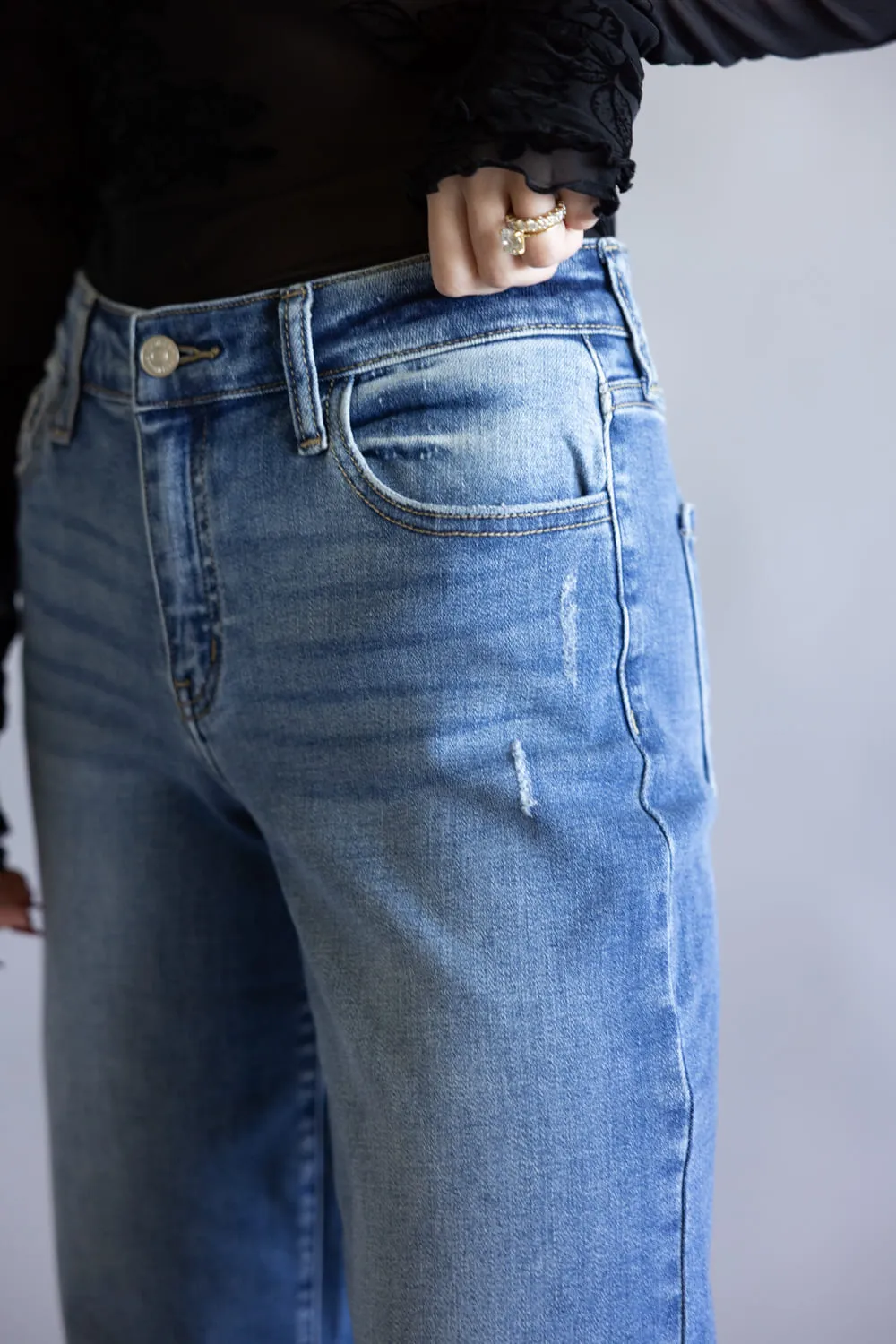KanCan High-Rise Wide Leg Cuff Jeans for Women | KC20083M sold by Glik’s product image thumbnail 2
