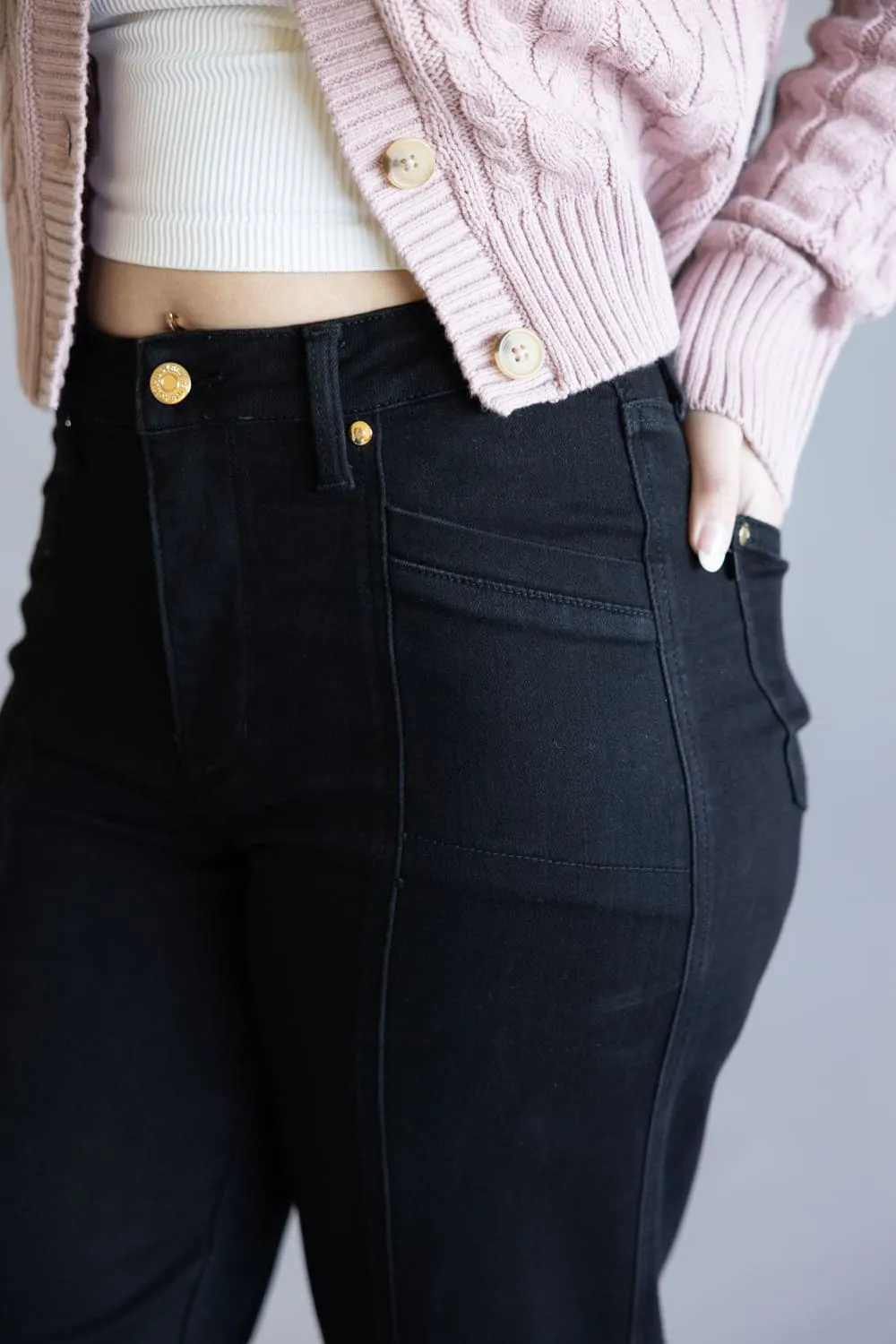 Judy Blue High-Rise Retro Wide Leg Jeans for Women in Black | 881057REG sold by Glik’s product image thumbnail 4