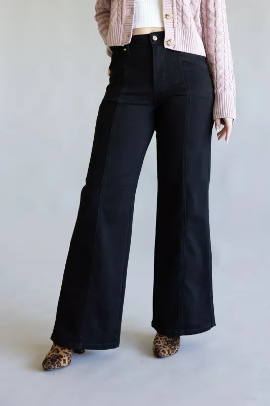 Judy Blue High-Rise Retro Wide Leg Jeans for Women in Black | 881057REG sold by Glik’s