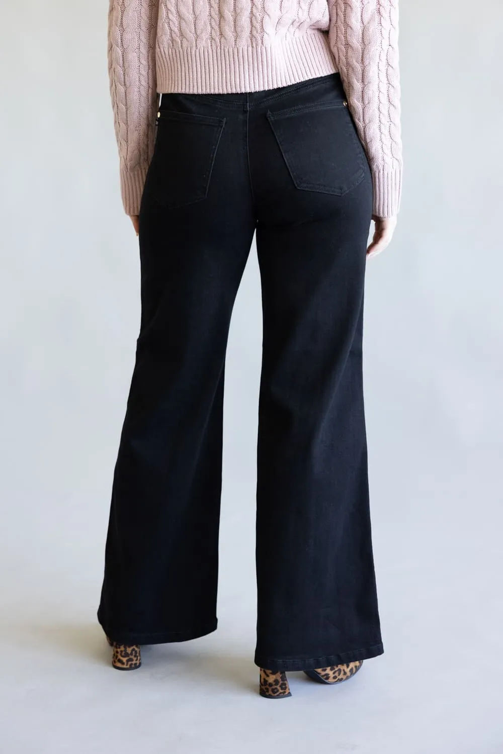 Judy Blue High-Rise Retro Wide Leg Jeans for Women in Black | 881057REG sold by Glik’s product image thumbnail 3
