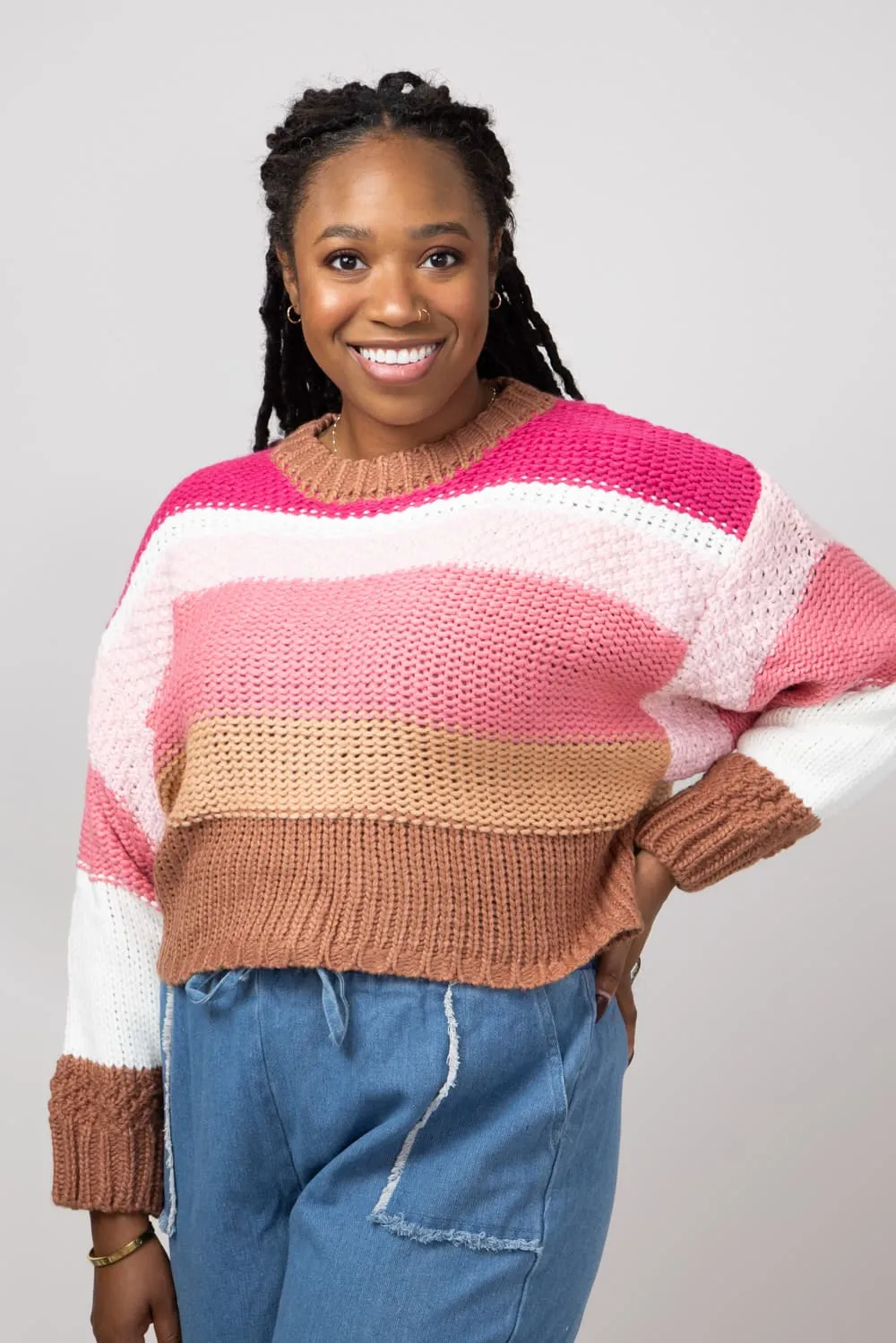 Simply Southern Striped Cropped Sweater for Women sold by Glik’s product image thumbnail 2