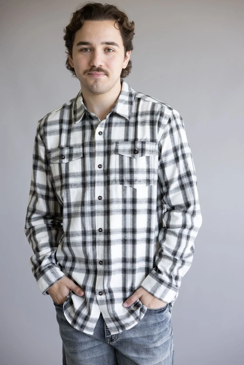 Split Plaid Flannel Shirt for Men sold by Glik’s product image thumbnail 4