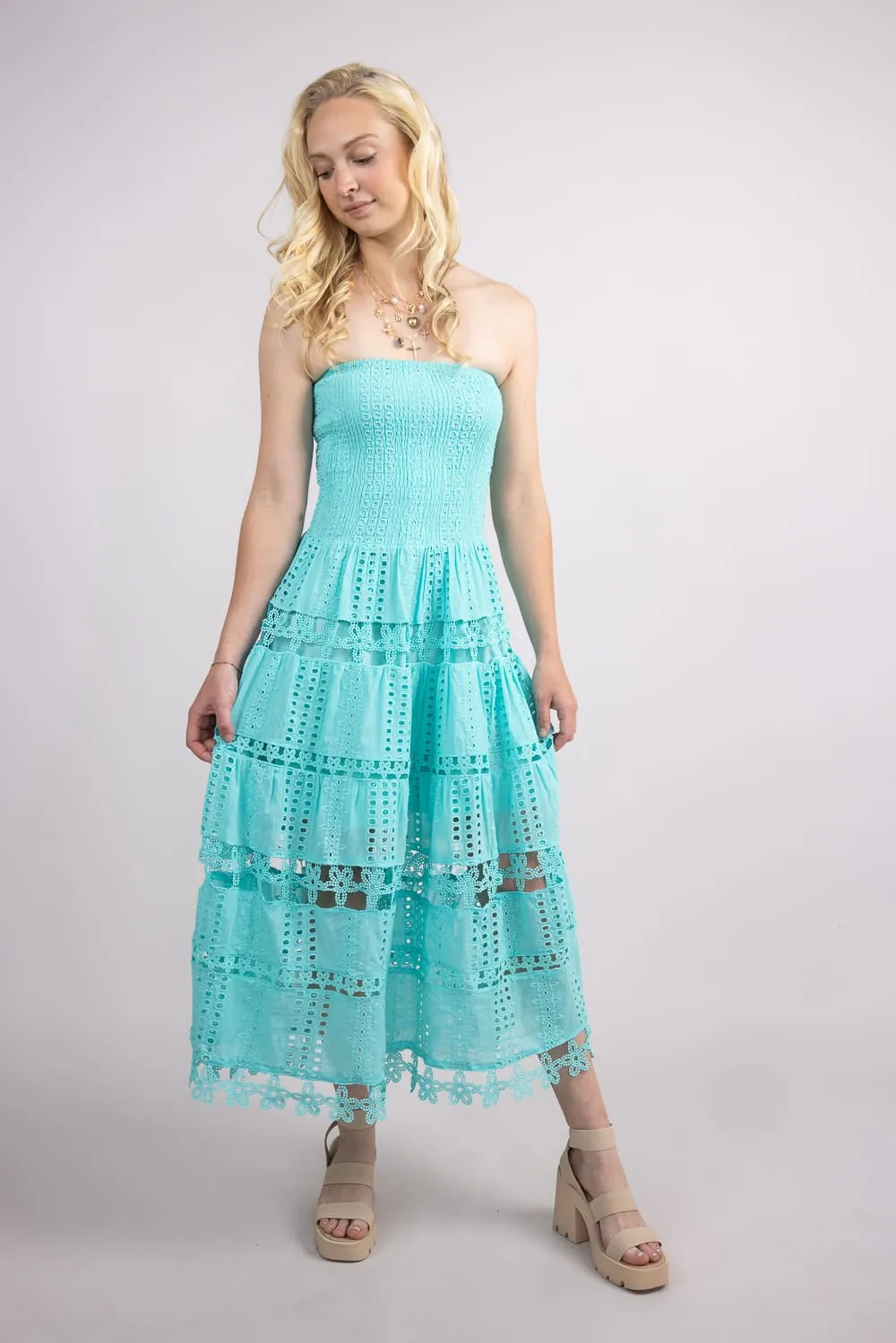 Strut & Bolt Eyelet Lace Strapless Dress for Women sold by Glik’s product image thumbnail 2