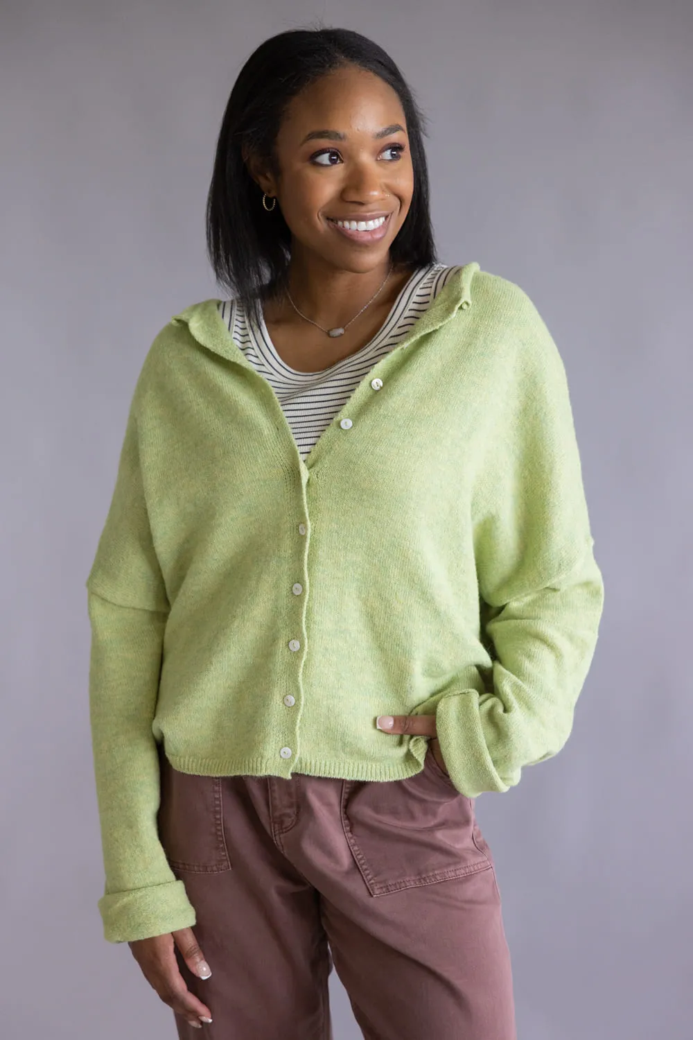 Things Between Piper Cardigan for Women in Lemongrass | TBW237-LEM sold by Glik’s