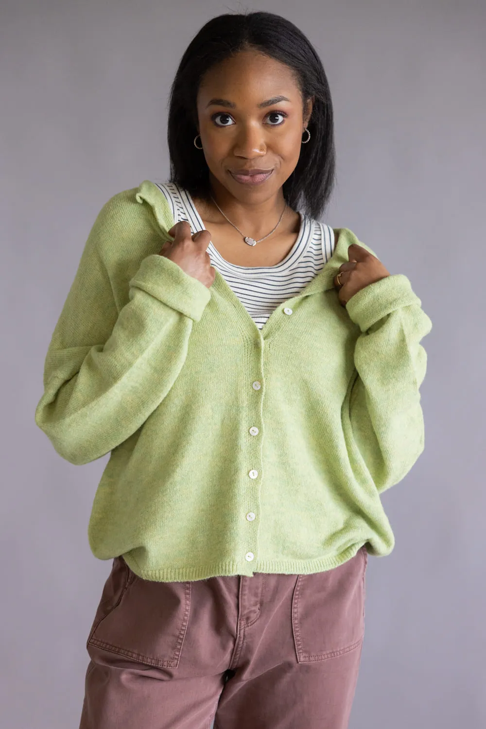 Things Between Piper Cardigan for Women in Lemongrass | TBW237-LEM sold by Glik’s product image thumbnail 4