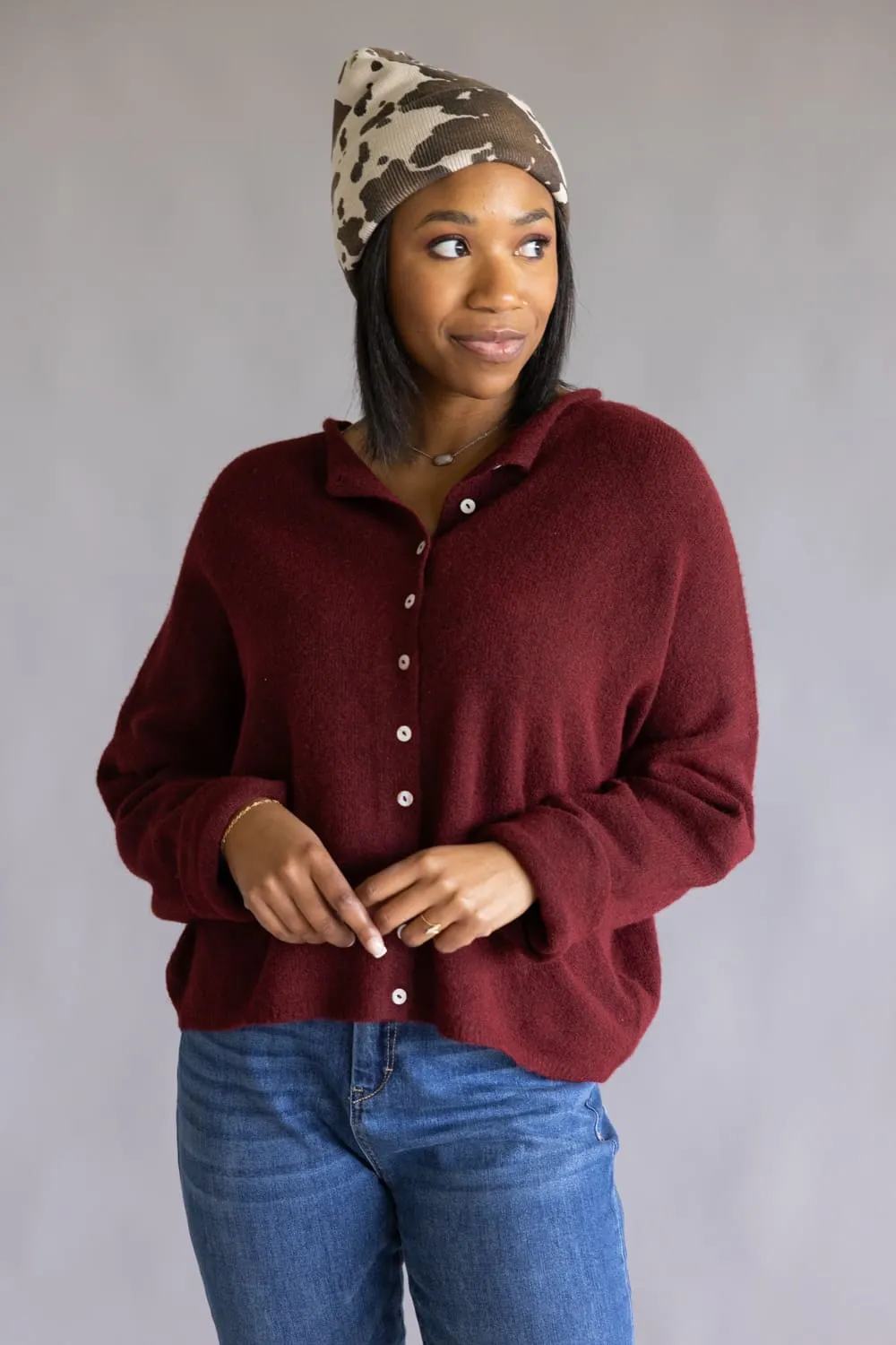 Things Between Piper Cardigan for Women in Wine | TBW237-WIN sold by Glik’s product image thumbnail 3