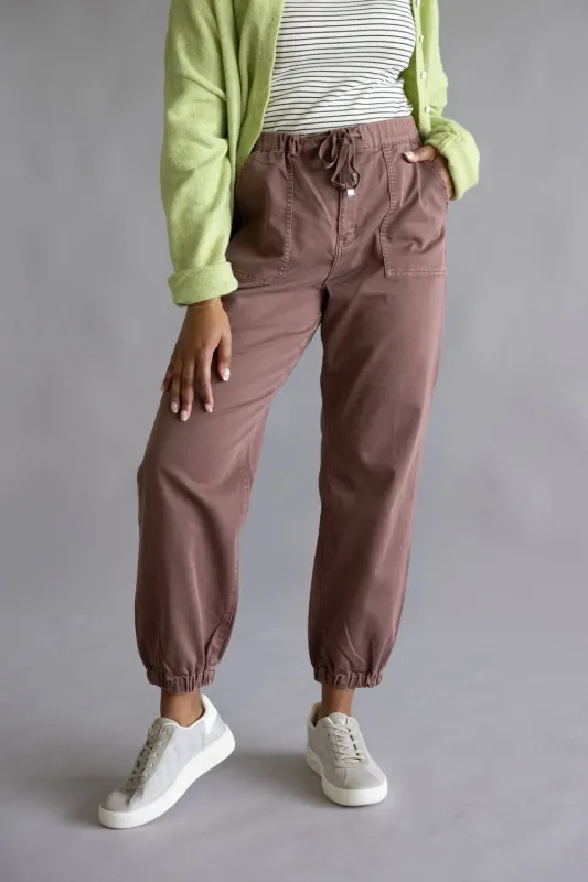 Mica Cropped Jogger Pants for Women in Cocoa | MDP-G3164CO sold by Glik’s