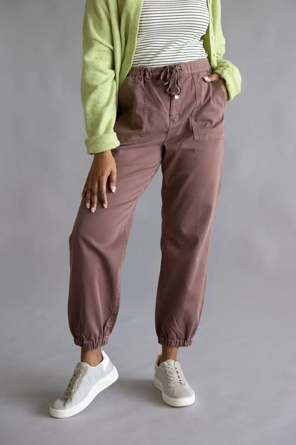 Mica Cropped Jogger Pants for Women in Cocoa | MDP-G3164CO sold by Glik’s