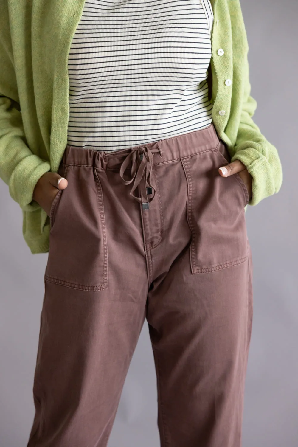 Mica Cropped Jogger Pants for Women in Cocoa | MDP-G3164CO sold by Glik’s product image thumbnail 2