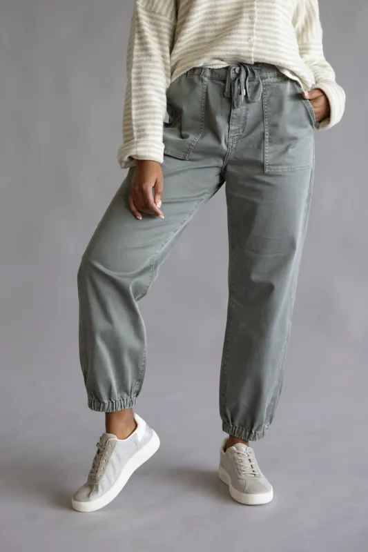 Mica Cropped Jogger Pants for Women in Ash Grey | MDP-G3164AG sold by Glik’s