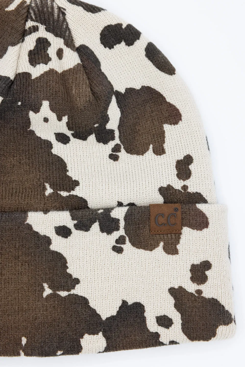 C.C. Cow Pattern Beanie for Women in Brown | HTC0125COW sold by Glik’s product image thumbnail 2